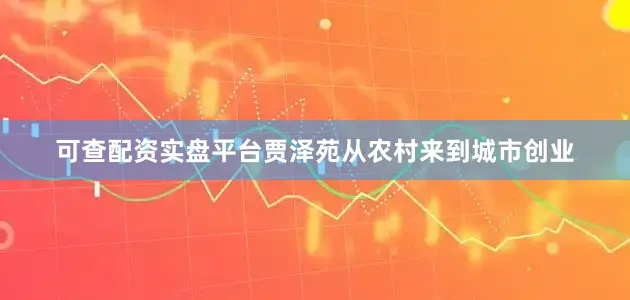 可查配资实盘平台贾泽苑从农村来到城市创业