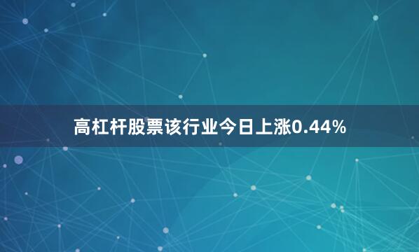 高杠杆股票该行业今日上涨0.44%